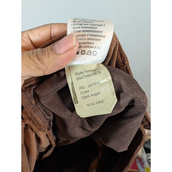 Paige Women Brown Corduroy High Rise Straight Leg Pants 31 English Countryside - Picture 9 of 10